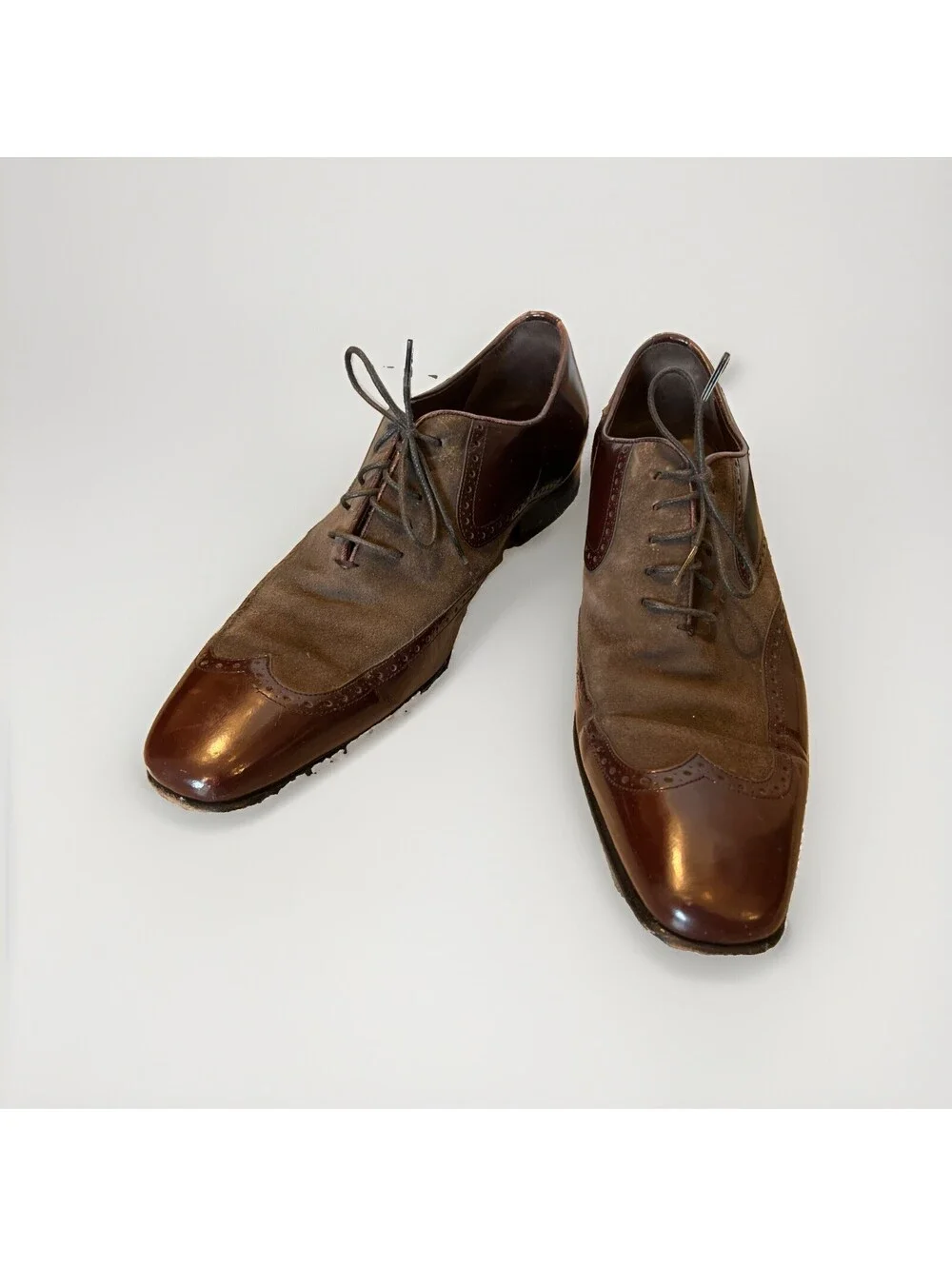 MEZLAN 1968 MENS DRESS OXFORDS LEATHER SUEDE SIZE 10.5M MADE IN SPAIN OXBLOOD